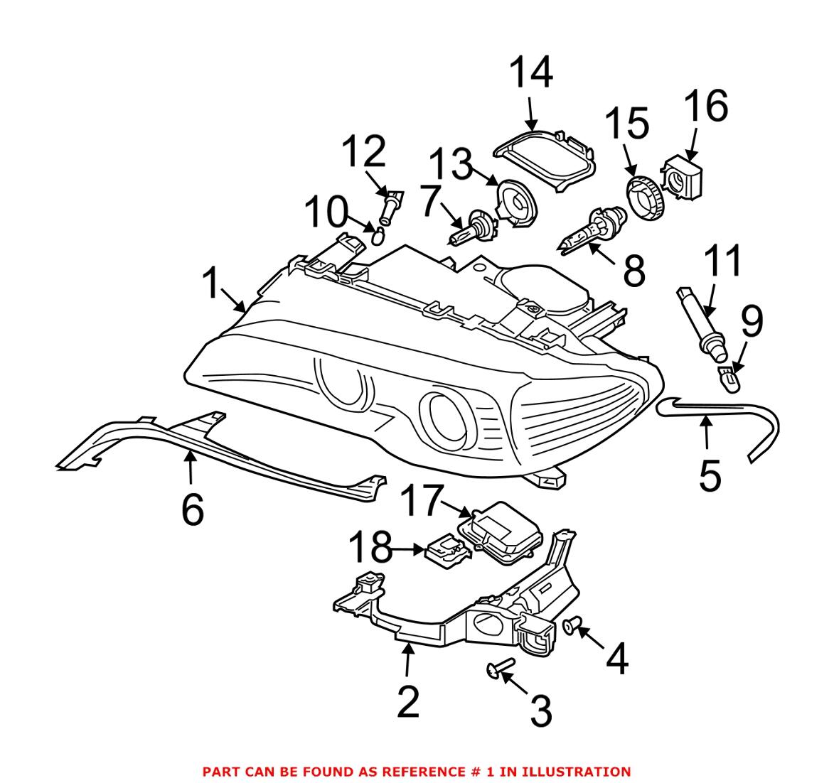 BMW Headlight Assembly - Driver Side (Halogen) (w/ Amber Turnsignal) 63126920605